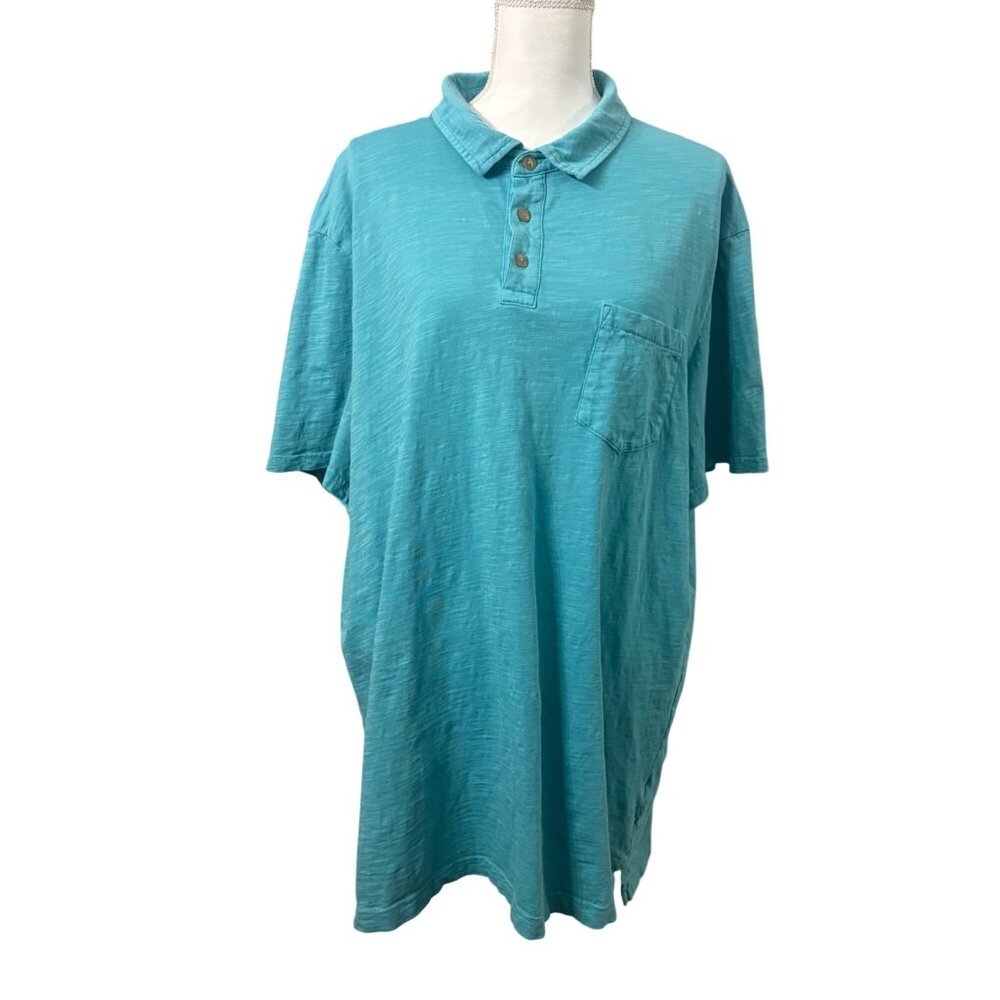 Sonoma Goods For Life Mens Casual Comfort Sky Blue 3XLT Polo Shirt With Pocket